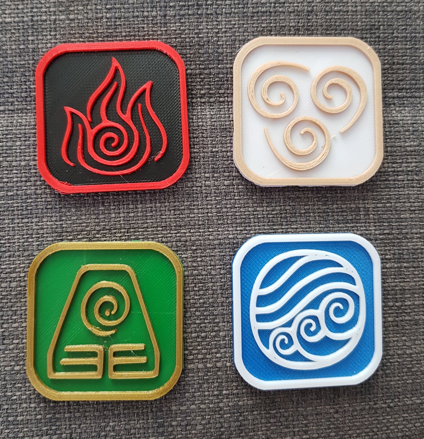 Avatar 4er Untersetzer 4 Elemente Feuer Wasser Erde Luft