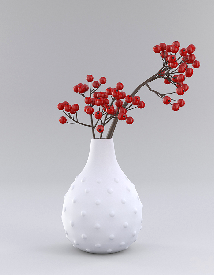 Berry Skandinavischer gepunkteter Vase, groß, 25 cm