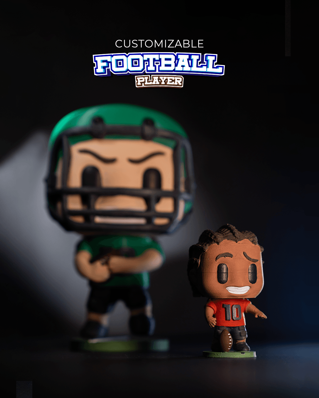 Personalisierte American-Football-Helm-Doppeltisch-Deko-Figur