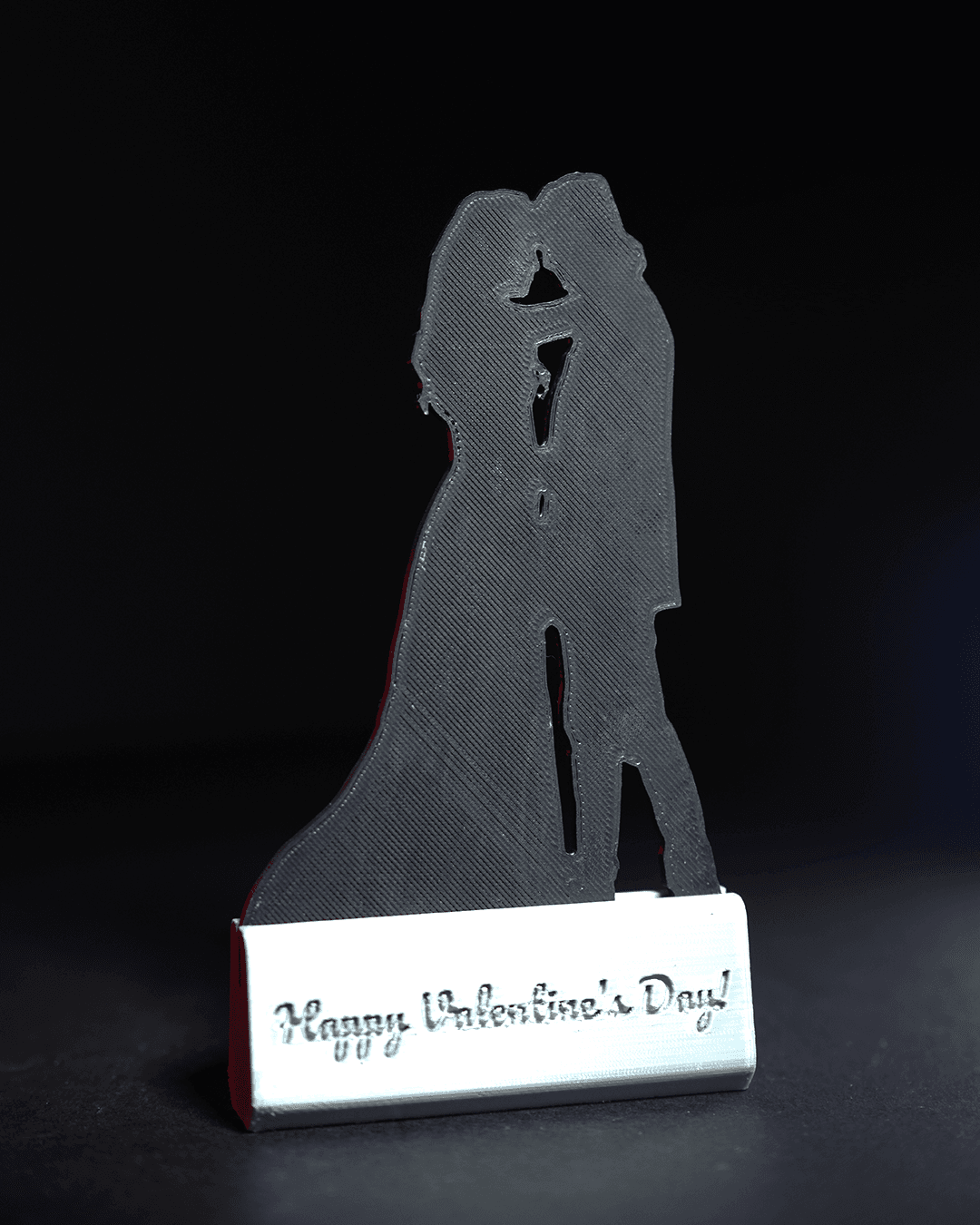 Personalisiertes romantisches Valentinstagsgeschenk Silhouetten-Tischdekorationsfigur