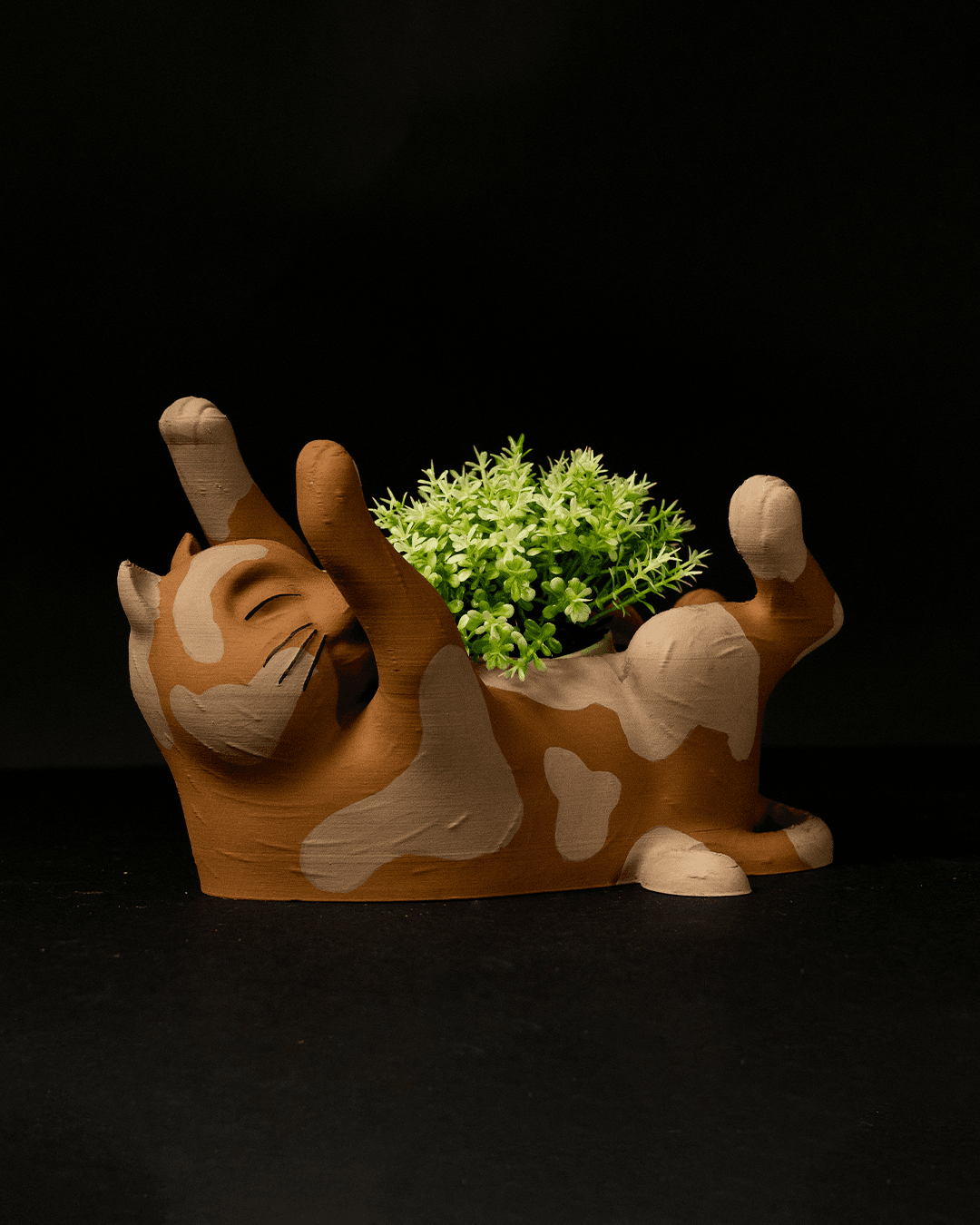 Niedliche Katze 3er Mini-Blumentopf Desktop Dekorationsobjekt