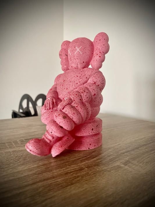 Pink Kaws Marshmallow Painted Figure Large Size 20CM