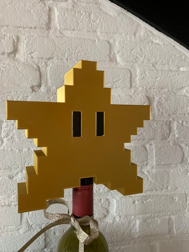 Weihnachtsbaumspitze Weihnachtsschmuck Super Mario Pixel Stern 17CM