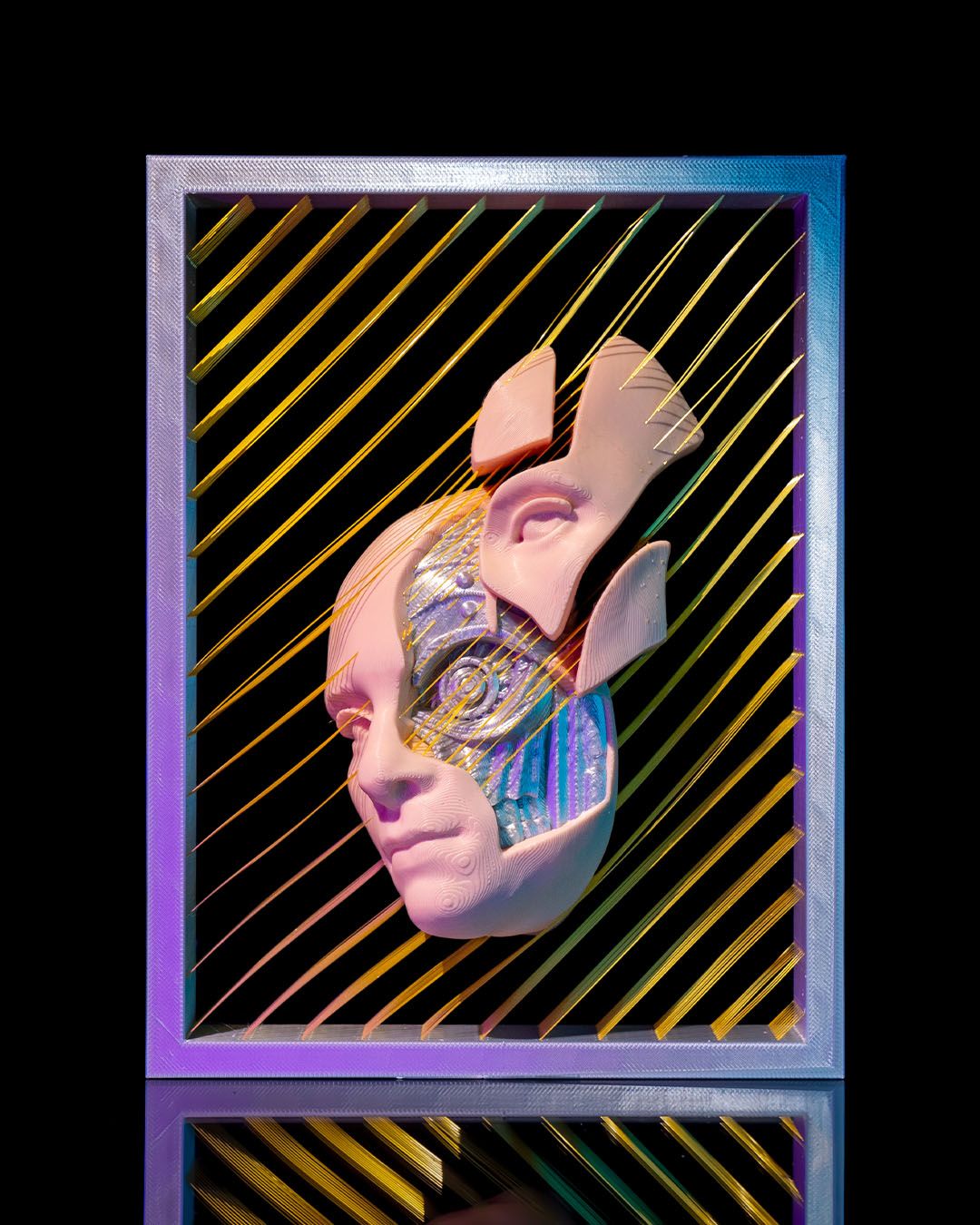 Moderne Roboter-Deko-Figur in Menschengesichtsgröße, 20 cm