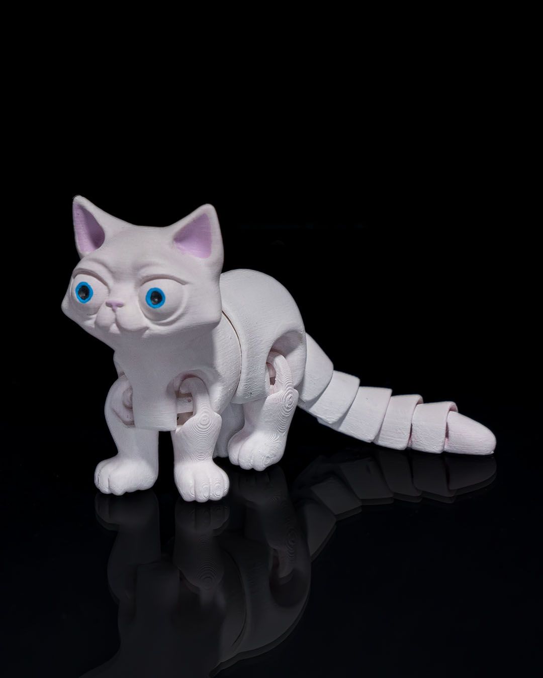 Bewegliche Busya Katze Spielzeug Bemalte Figur 15 cm