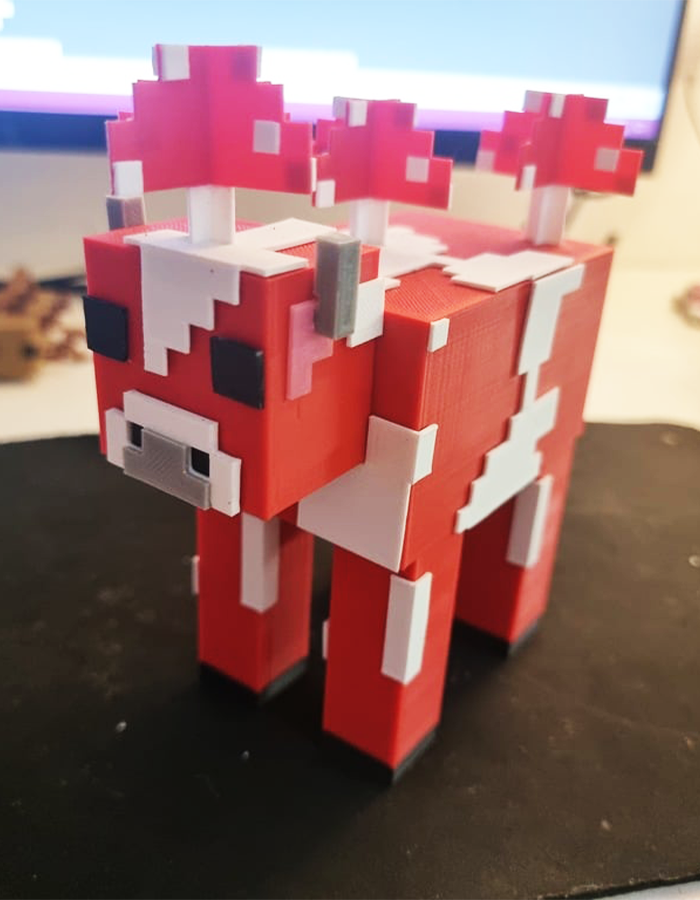 Minecraft Mooshroom Bemalte Figur Minecraft Kuh Objekt 15CM