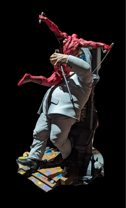 Daredevil vs Kingpin Figür Kingpin ve Daredevil Savaşı Obje 25CM Büyük Boy
