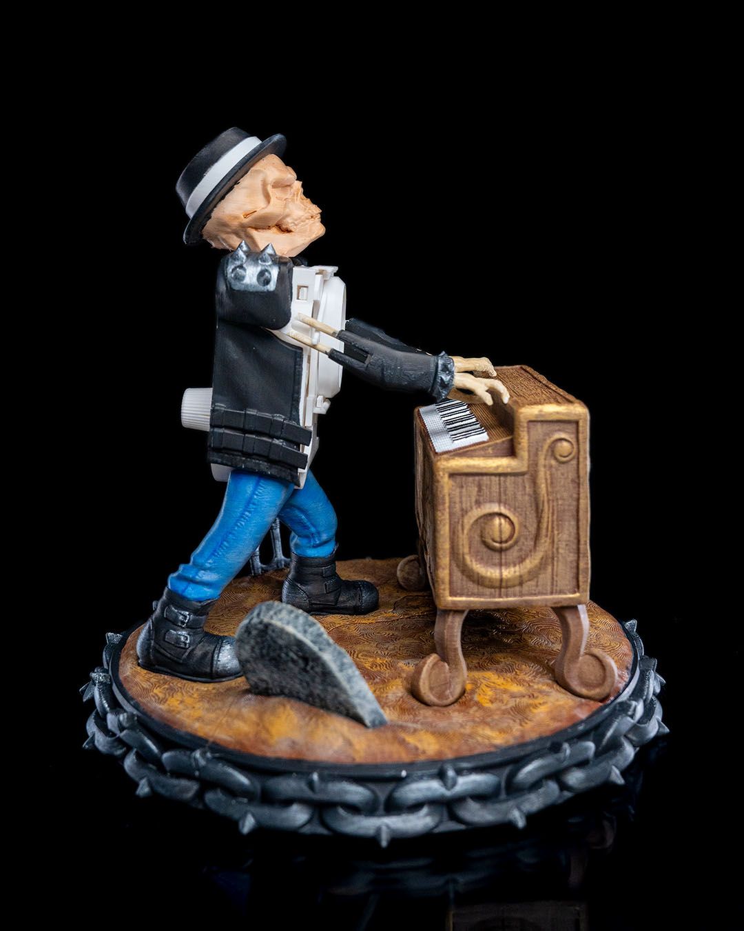 Skelett am Klavier Elton John Figur 27CM Groß