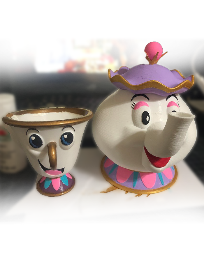 Disney Die Schöne und das Biest Mrs Potts und Chip Bemalte Figur Die Schöne und das Biest Mrs Potts