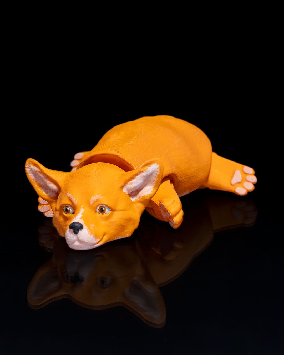 Bewegliche Süße Hund Pembroke Welsh Corgi Bemalte Spielzeugfigur 15 CM