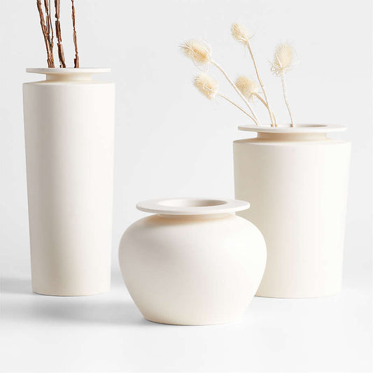 Bianco Skandinavische Vasen Set Groß 25 CM Hartplastik 3er Dekorativ Skandinavisch