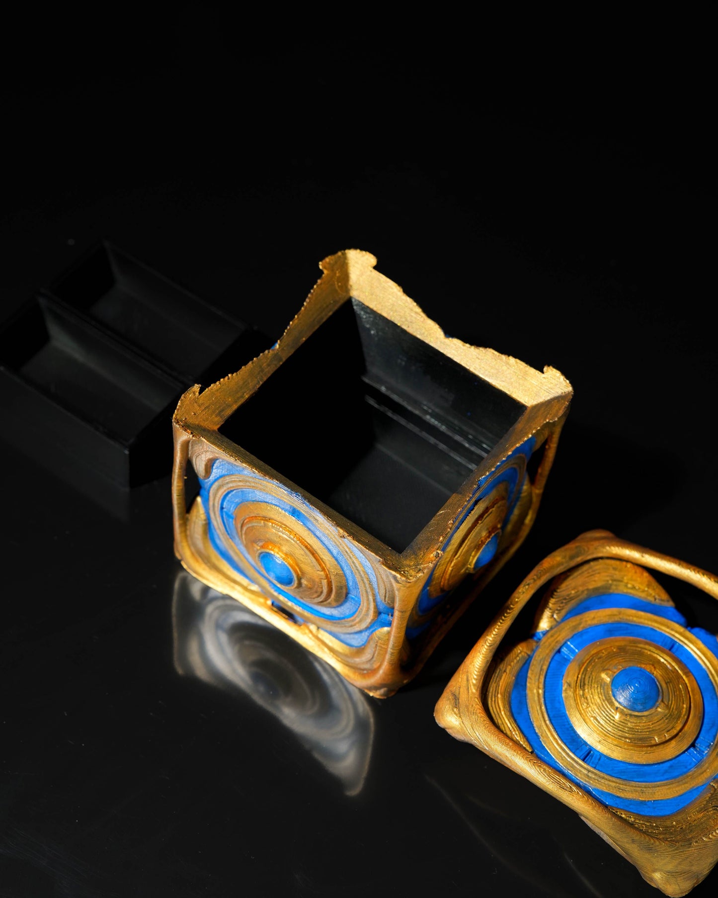 Fingerabdruck-Gold-Aufbewahrungsbox Desktop-Organizer