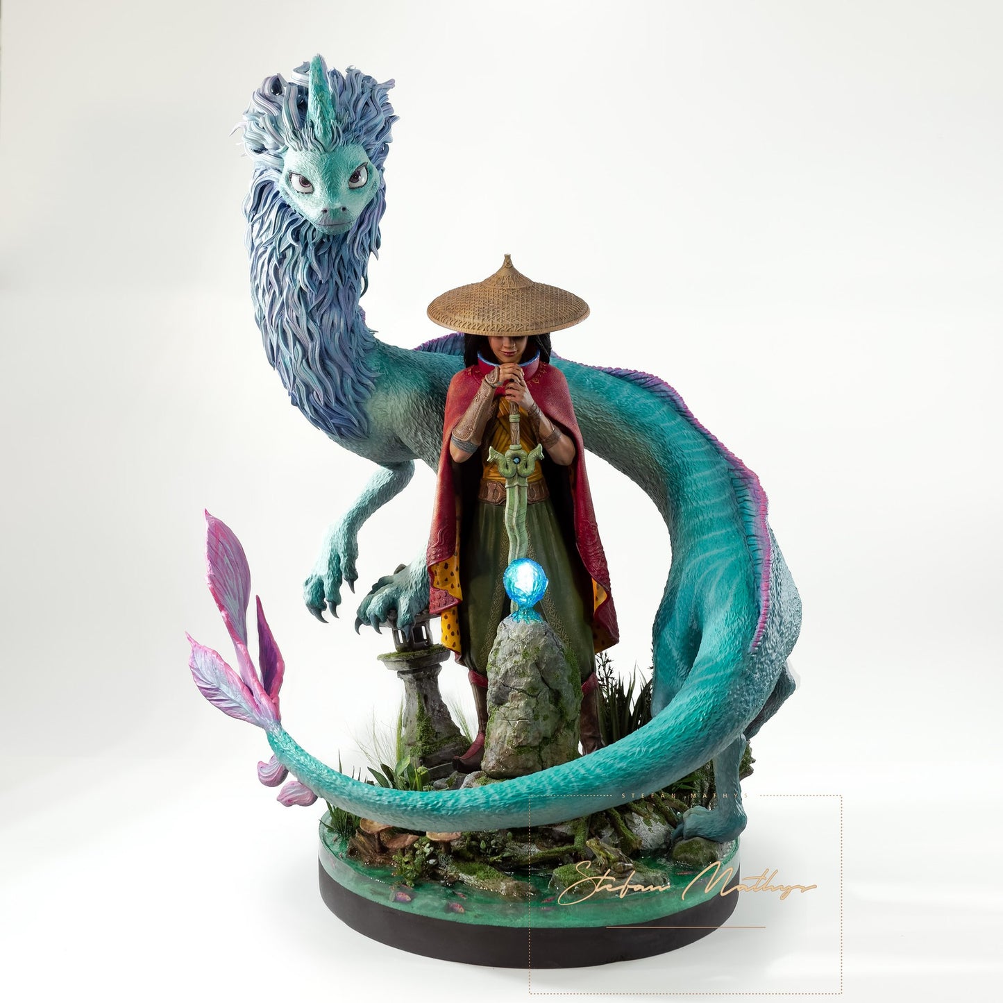 Disney Raya und der letzte Drache Figur, Drache Sisu und Raya Figur, groß, 25 cm