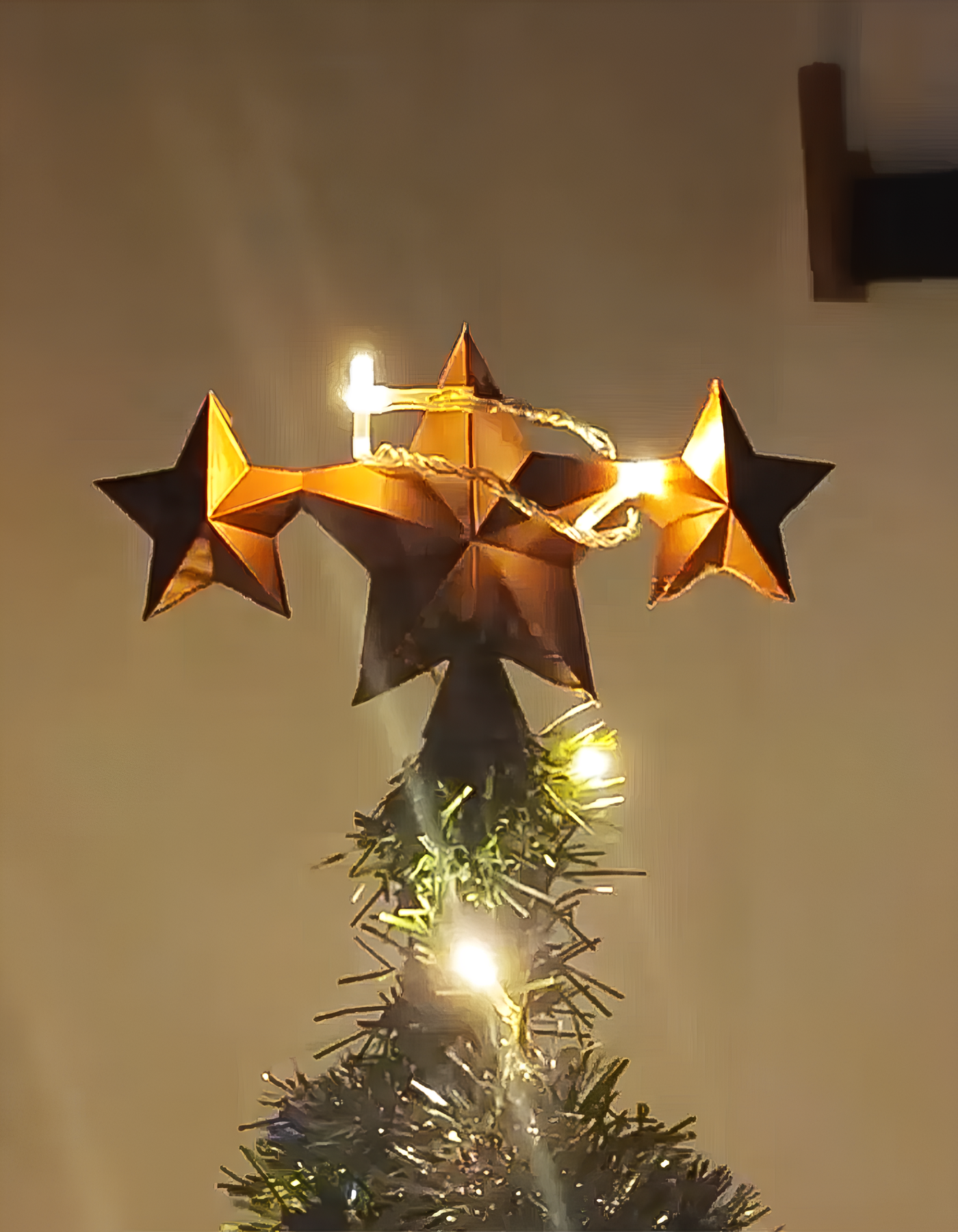 Drei-Sterne-Weihnachtsbaumschmuck Dreier-Sterne-Tannenbaumschmuck