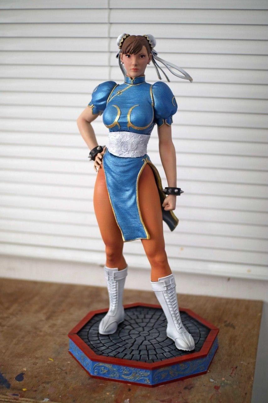 Street Fighter Chun Li bemalte Figur Street Fighter Chun-Li Chung Figur Großformat