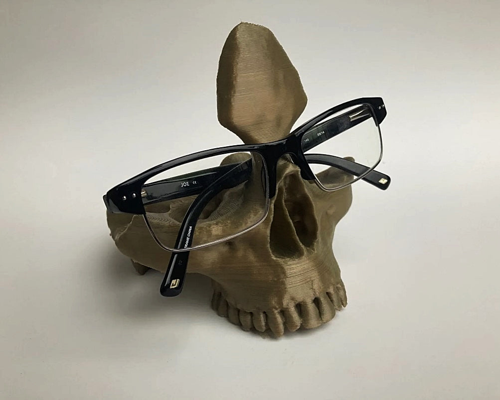 Totenkopf Brille und Münzhalter