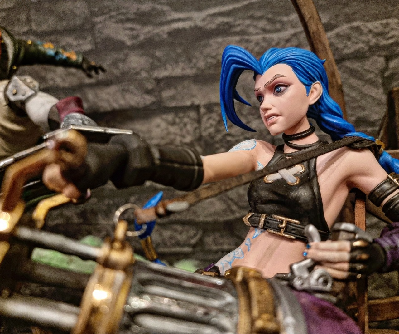 Arcane Jinx und Ekko Firelights Umstrittener Kampf 8K Diorama 30 CM (RIESIGE GRÖSSE)