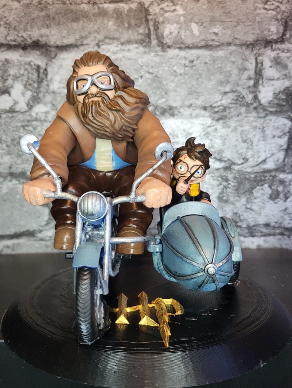 Rubeus Hagrid und Harry Potter auf dem Weg nach Hogwarts, bemalte Figur, 20 cm