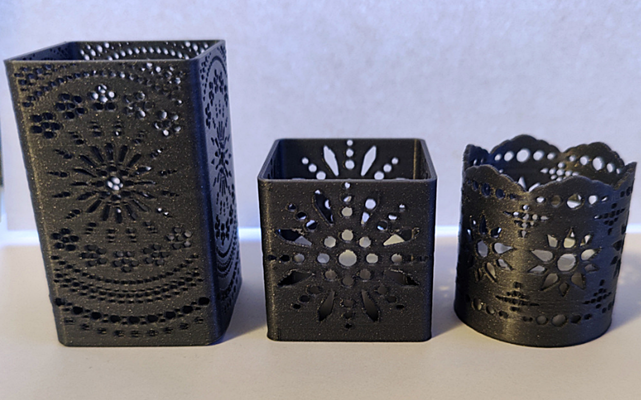Teelichthalter-Set mit ethnischem Muster, 3-teilig