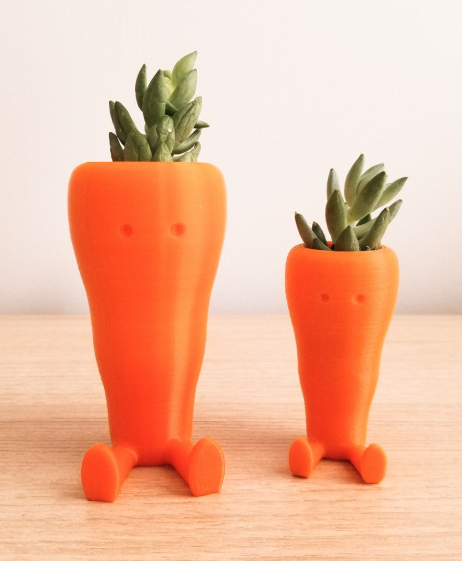 Niedlicher Karotten-Desktop-Pflanztopf (2 Stück, ohne Blumen)