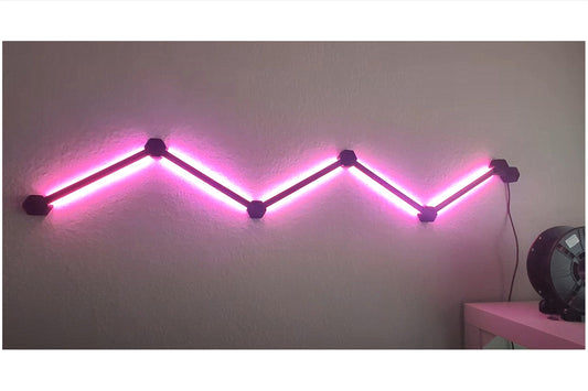 Gamer Room Decorative Hexa Wall Light Bar