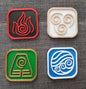 Avatar 4er Untersetzer 4 Elemente Feuer Wasser Erde Luft
