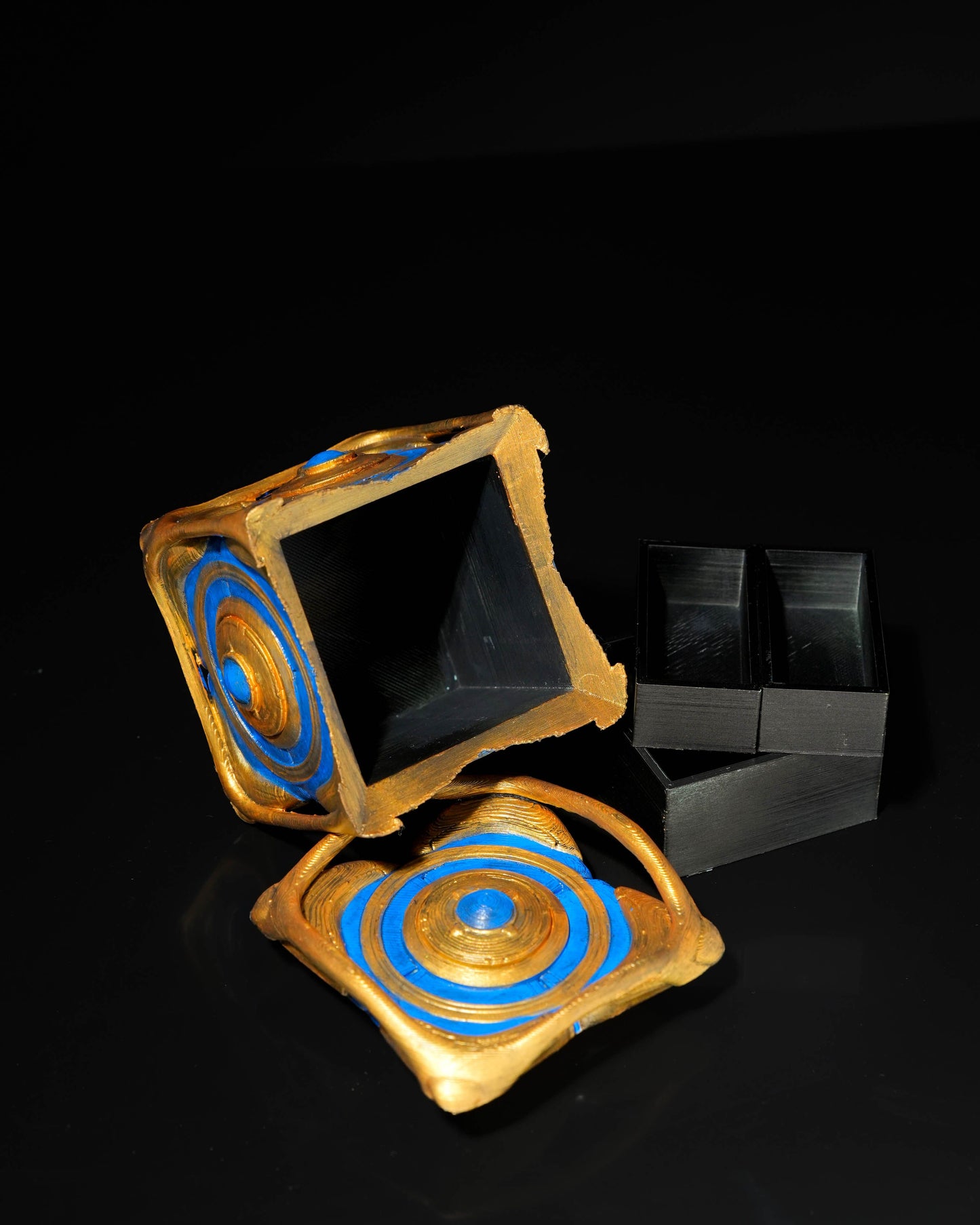 Fingerabdruck-Gold-Aufbewahrungsbox Desktop-Organizer