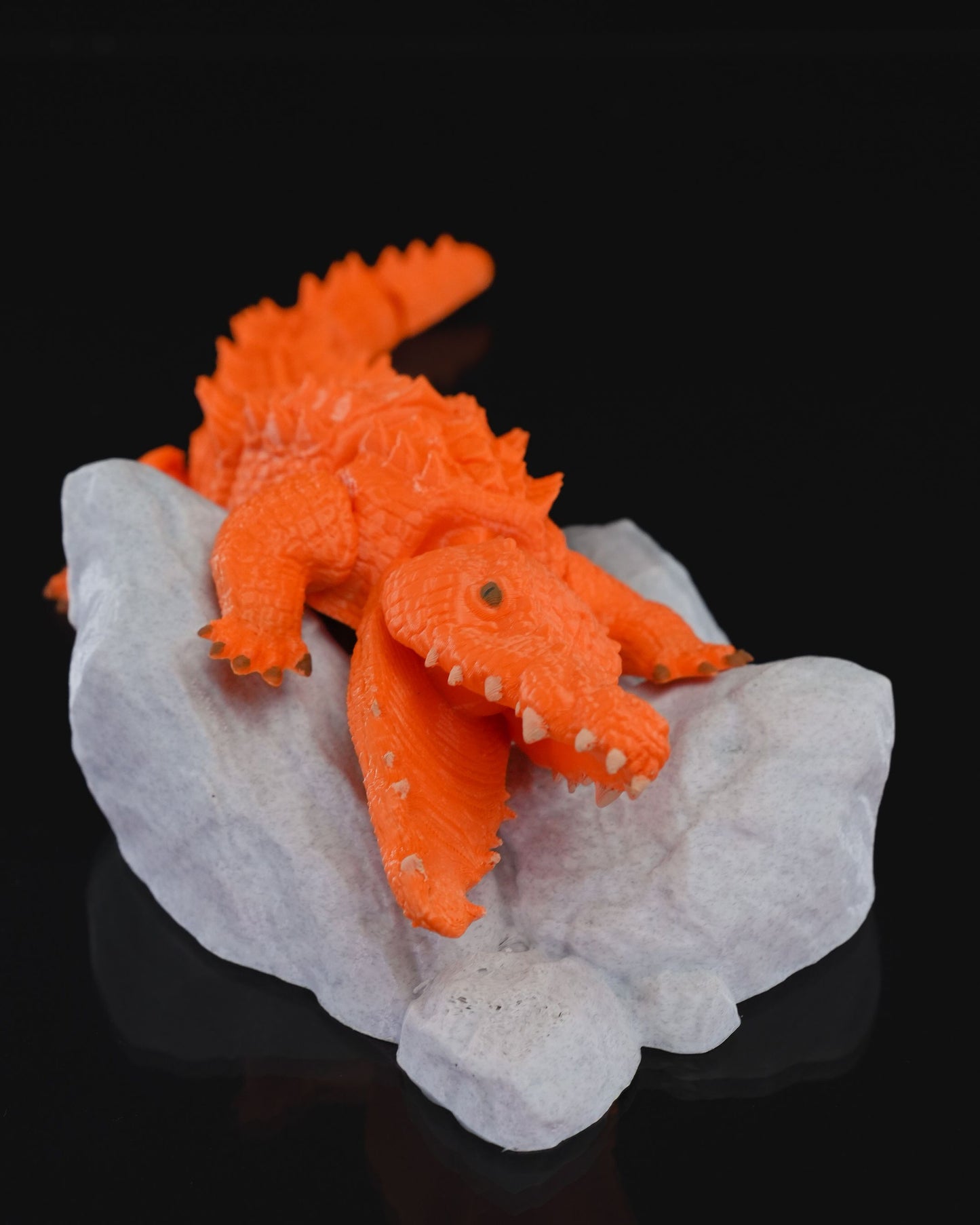 Spielzeugkrokodil Orange Krokodil Bewegliches Spielzeug Groß 21CM