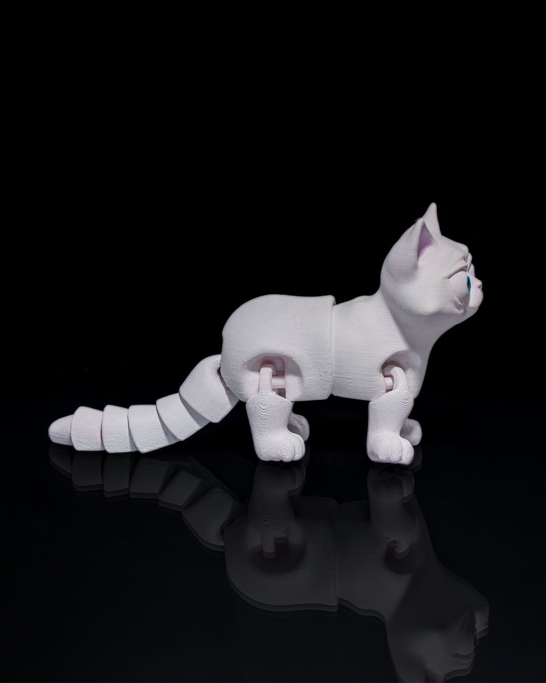 Bewegliche Busya Katze Spielzeug Bemalte Figur 15 cm
