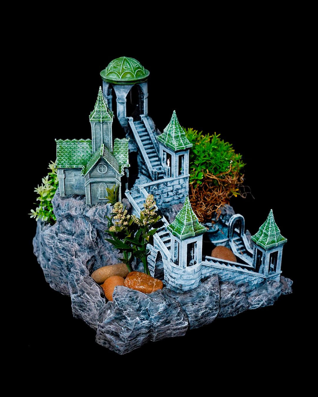 Miniatur-Gartenturm Dekoration für den Schreibtisch, 15 cm, Antik