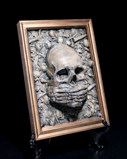 Skull Schädel Ich habe nichts gesehen, nichts gehört, nichts gewusst Dekorative Skizzenbilder 3er Set(