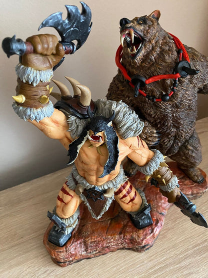 World Of Warcraft Rexxar und Misha Figur WOW Rexxar und Bär Misha Objekt 25CM Groß