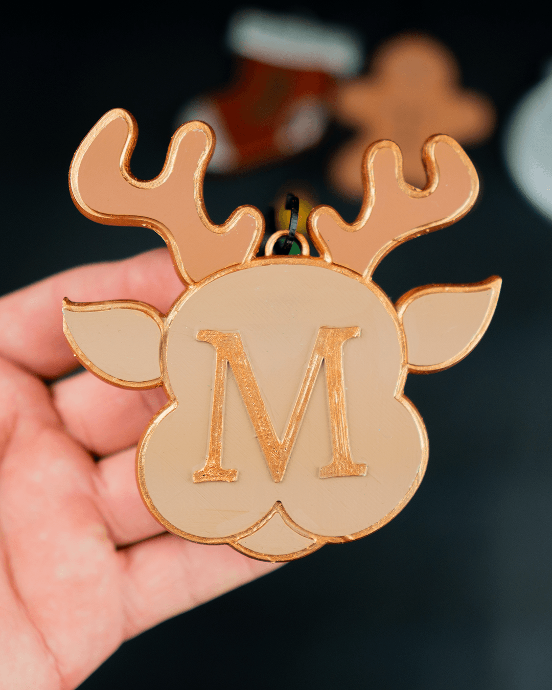 Personalisierter 5er-Weihnachtsschmuck mit Initialen und Haken, 5er-Neujahrsschmuck