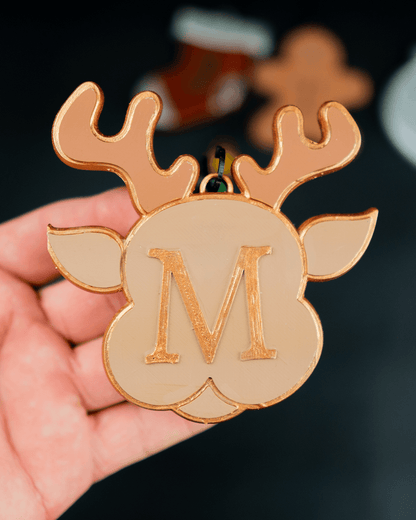 Personalisierter 5er-Weihnachtsschmuck mit Initialen und Haken, 5er-Neujahrsschmuck