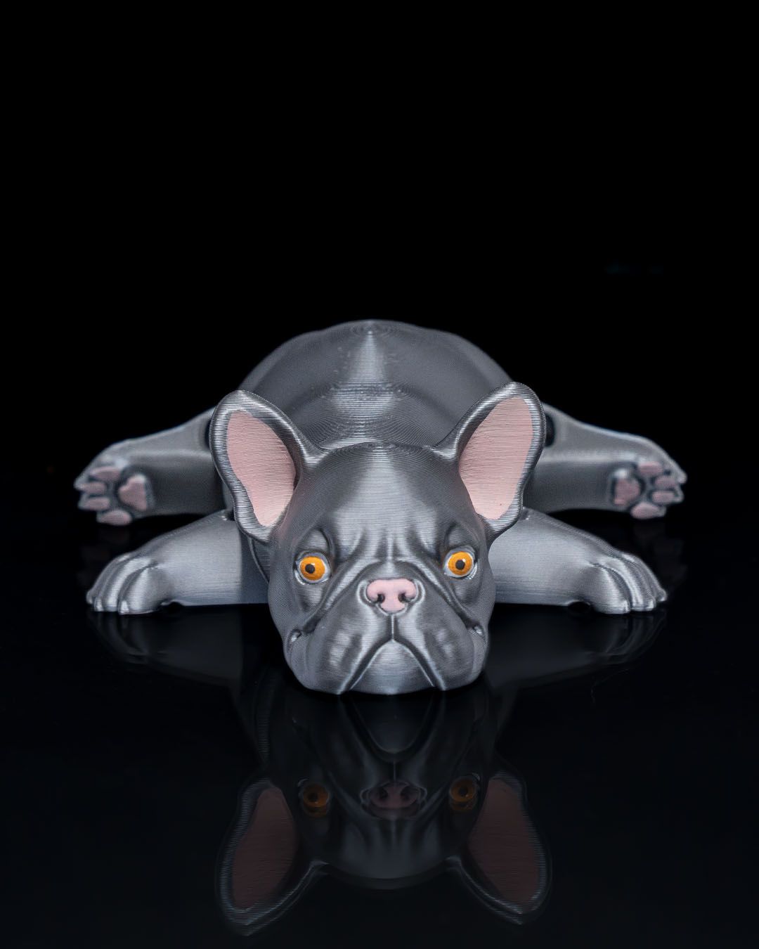 Bewegliche Französische Bulldogge Spielzeug Bemalte Figur 15 CM