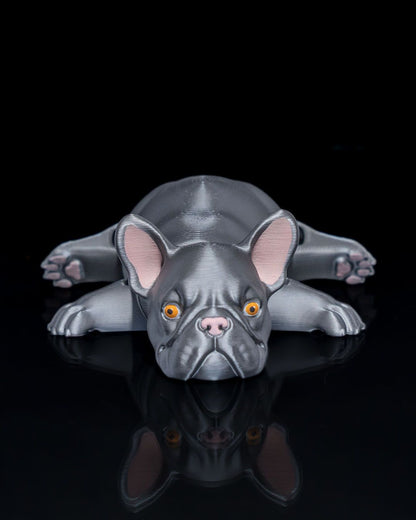 Bewegliche Französische Bulldogge Spielzeug Bemalte Figur 15 CM