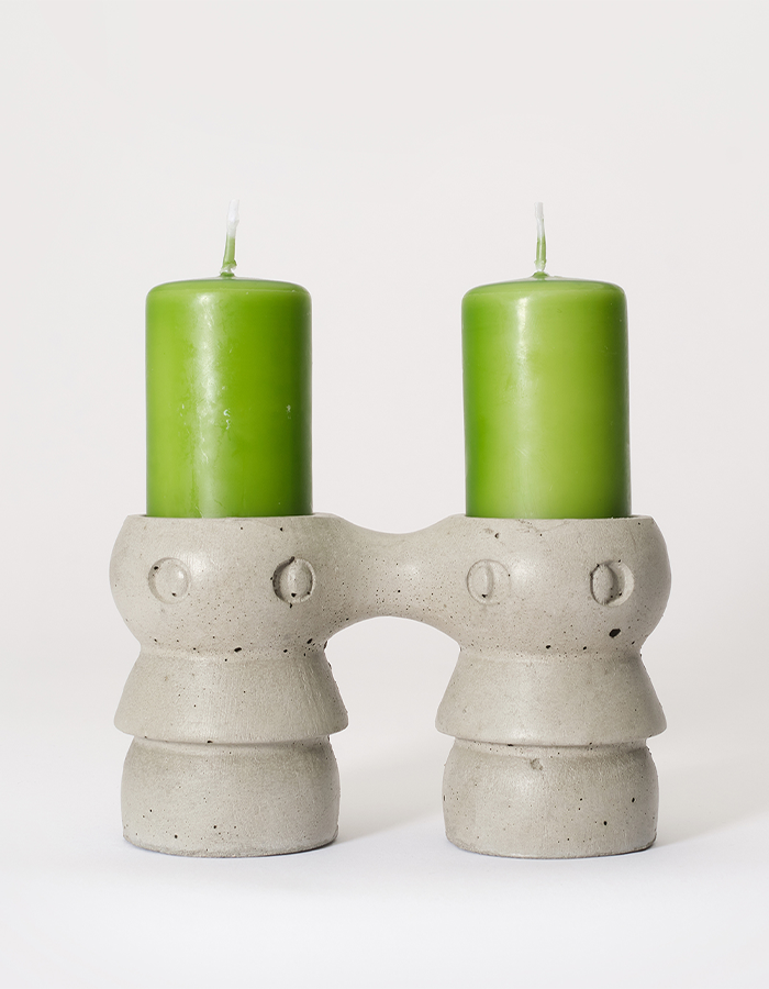 Monche 2er-Set futuristische Kerzenhalter groß 20 CM dekorativ Hartplastik futuristisch