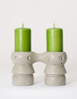 Monche 2er-Set futuristische Kerzenhalter groß 20 CM dekorativ Hartplastik futuristisch