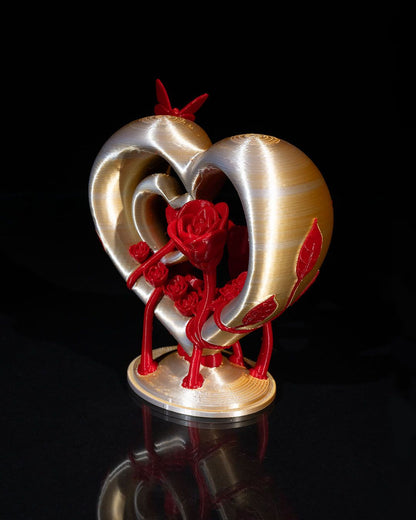 Romantisches Valentinstagsgeschenk Herz und Rose Dekoration Groß 25CM
