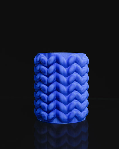 Babuschka Fischgrätmuster Strick Vase