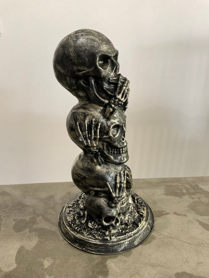 Totenkopf Schädel Nichts gesehen, nichts gehört, nichts gewusst Deko-Objekt Groß