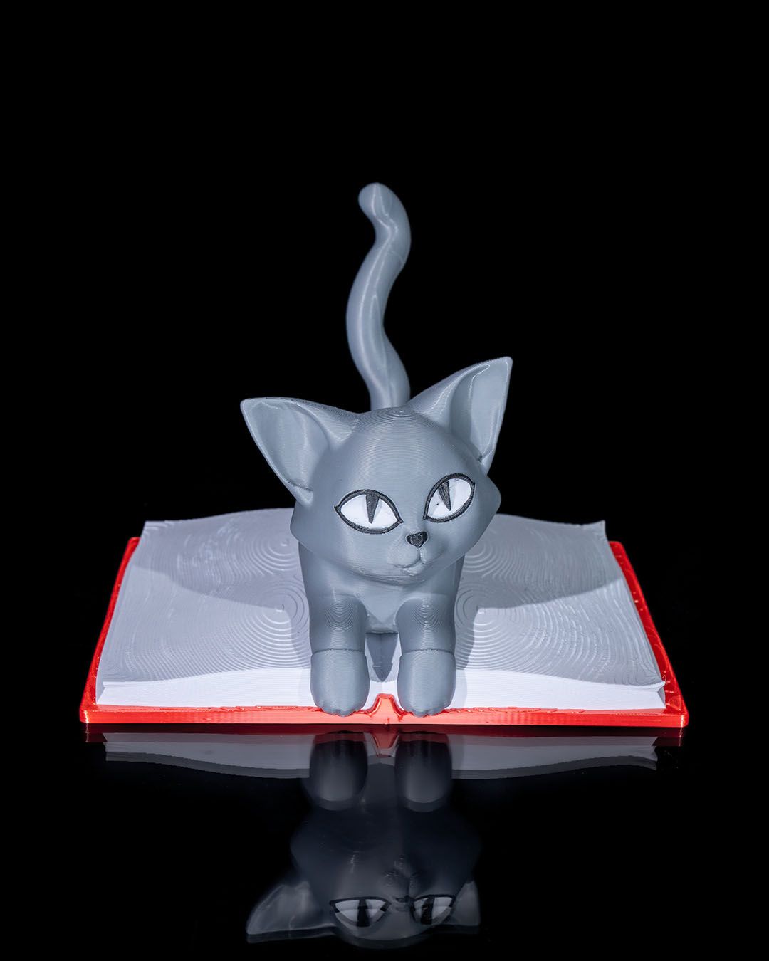 Katzenförmiges Buch, dekoratives Objekt, 18 cm