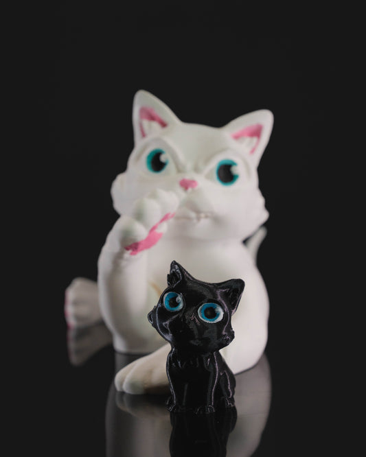 Mother and Kitten Cute Cat Animated Toy Animals Decorative Object
