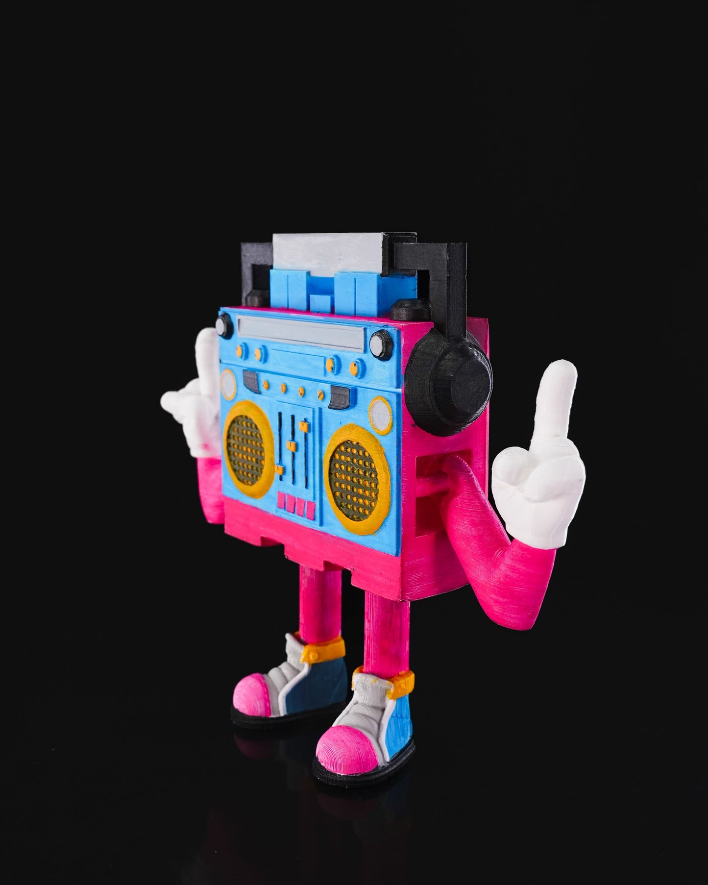 80er Boombox Radio Charakter Bewegliche Spielzeugfigur
