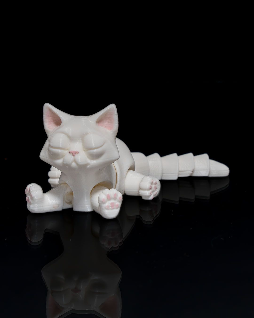 Bewegliche Busya Katze Spielzeug Bemalte Figur 15 cm