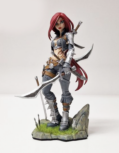LOL Katarina Bemalte Figur League of Legends Hinterhältige Klinge Figur Groß 25CM