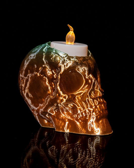 Cadılar Bayramı Kuru Kafa Kokulu 3lü Led Mumluk 12CM