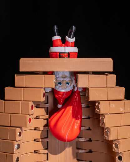 Geschenk-Aufbewahrungsbox für Neujahr, Weihnachtsmann-Aufbewahrungsbox im Kamin, Groß, 20CM