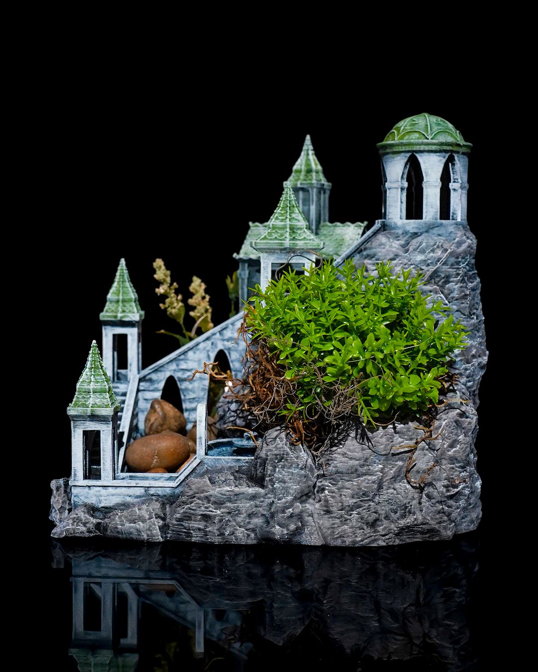 Miniatur-Gartenturm Dekoration für den Schreibtisch, 15 cm, Antik