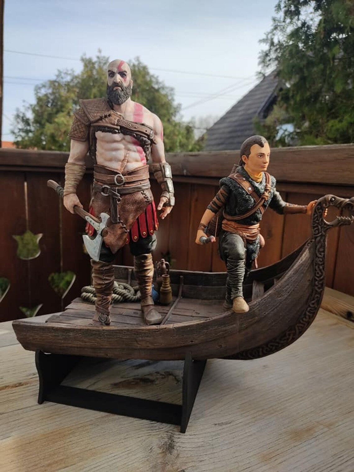 God Of War Kratos und Atreus Figur God Of War Kratos Atreus Objekt 25CM Großformat